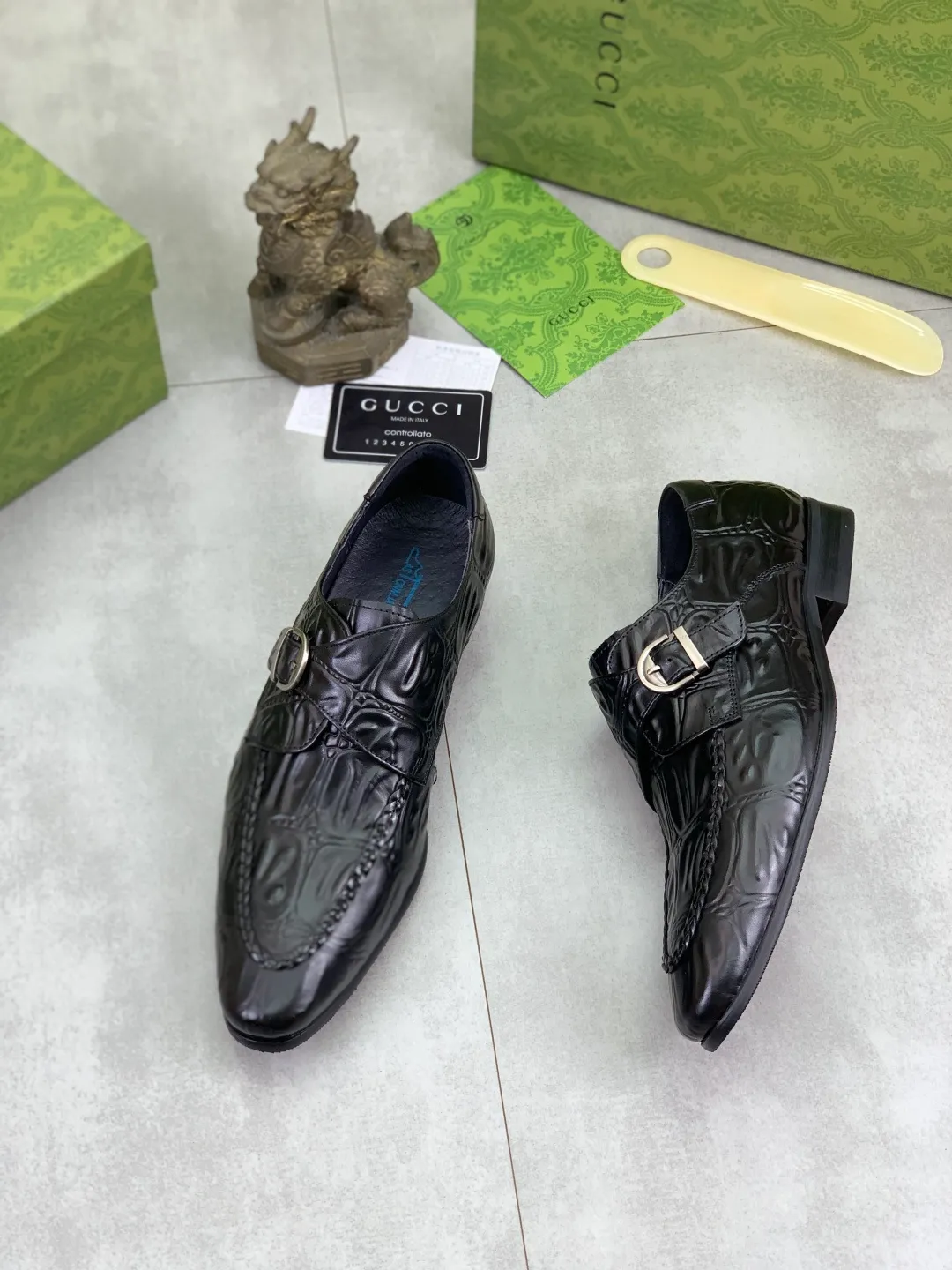 Men's Men's Shoes 💰P500 [New Style] 💰💎💎💎 [Gucci] GUCCI high-end men's formal business leather shoes, original order 1:1! Original imported high-end calfskin, original metal buckle, imported first-layer pigskin lining for feet, original high-end outsole, men's shoe size: 38-44